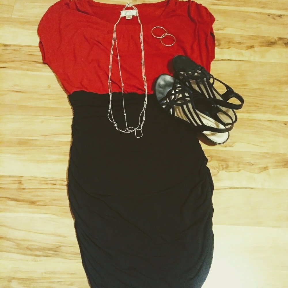 Multi Colored Polyester Dress